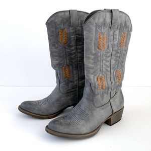 Coconuts by Matisse Gaucho Cowboy Boots Gray Size 6